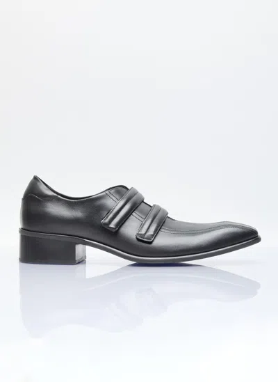 Martine Rose Exaggerated Toe Leather Shoes In Black