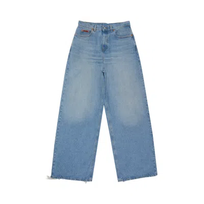 Pre-owned Martine Rose Extended Wide Leg Jean 'bleached Wash' In Blue
