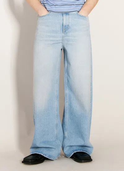 Martine Rose Extended Wide Leg Jeans In Blue