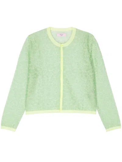 Martine Rose Floral-jacquard Cardigan In Green