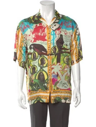 Pre-owned Martine Rose Floral Print Short Sleeve Shirt In Multi