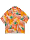 Martine Rose Floral-print Spread-collar Shirt In Orange