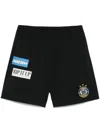 Martine Rose Tech Jersey Football Shorts Patches In Black