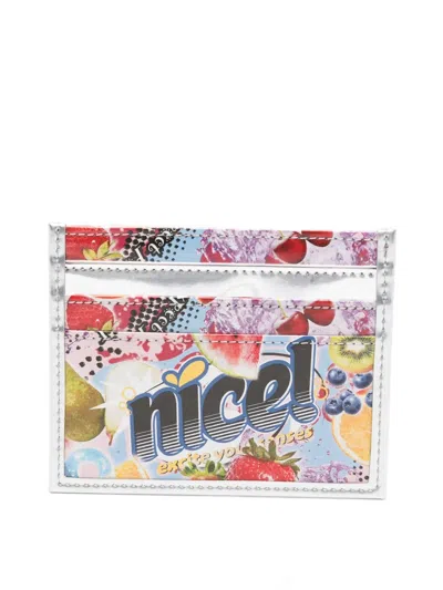 Martine Rose Fruit-print Logo-print Card Holder In White
