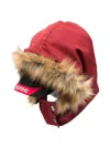 Martine Rose Fur Trim Hat In Red