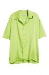 Martine Rose Camisole Shirt Lime / Irridescent In Lime/ Iridescent