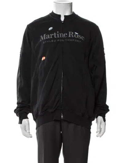 Pre-owned Martine Rose Graphic Print Bomber Jacket In Black