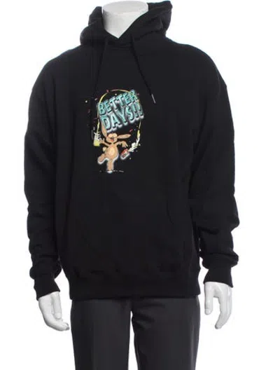 Pre-owned Martine Rose Graphic Print Crew Neck Hoodie In Black