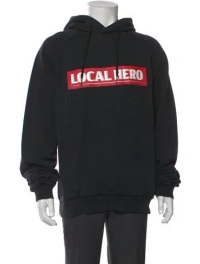 Pre-owned Martine Rose Graphic Print Crew Neck Hoodie In Blue