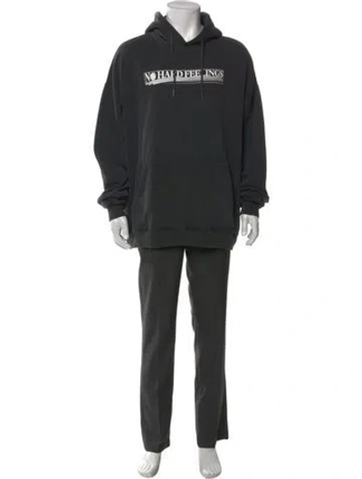 Pre-owned Martine Rose Graphic Print Crew Neck Hoodie In Gray