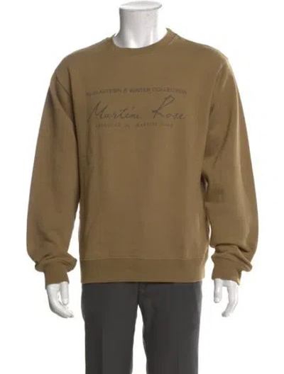 Pre-owned Martine Rose Graphic Print Crew Neck Pullover In Brown
