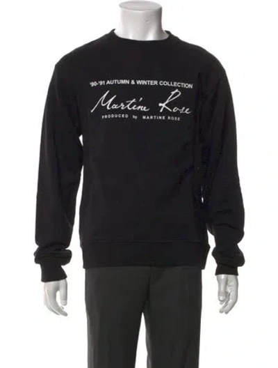 Pre-owned Martine Rose Graphic Print Crew Neck Sweatshirt In Black