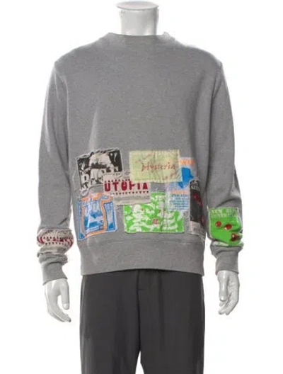 Pre-owned Martine Rose Graphic Print Crew Neck Sweatshirt In Grey