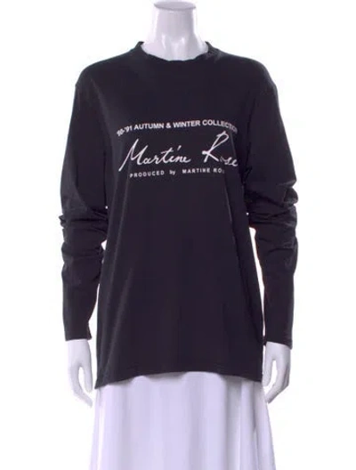 Pre-owned Martine Rose Graphic Print Crew Neck T-shirt In Black