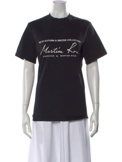 Pre-owned Martine Rose Graphic Print Crew Neck T-shirt In Black