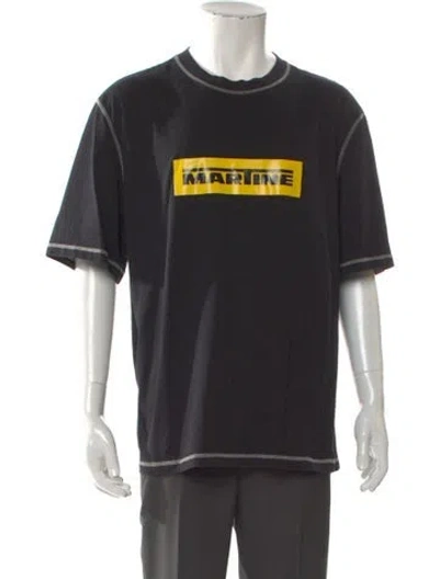 Pre-owned Martine Rose Graphic Print Crew Neck T-shirt In Black