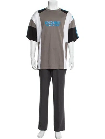 Pre-owned Martine Rose Graphic Print Crew Neck T-shirt In Gray