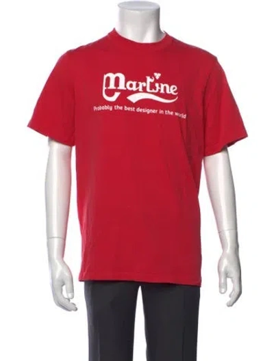 Pre-owned Martine Rose Graphic Print Crew Neck T-shirt In Red