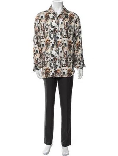 Pre-owned Martine Rose Graphic Print Long Sleeve Shirt In Multicolor