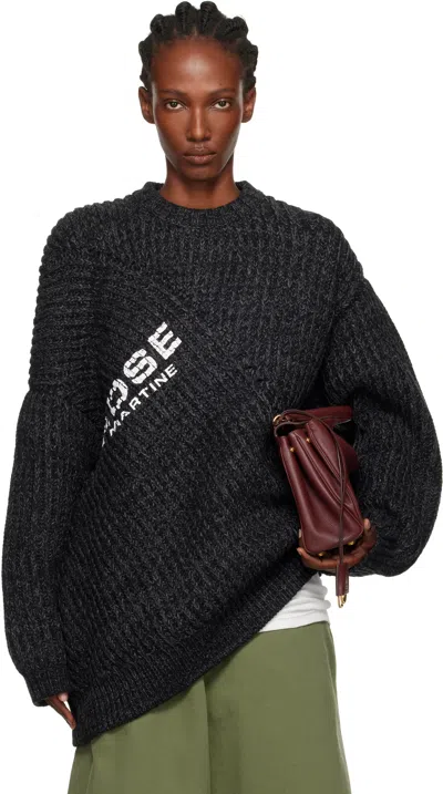Martine Rose Grey Engineered Fisherman Rib Jumper