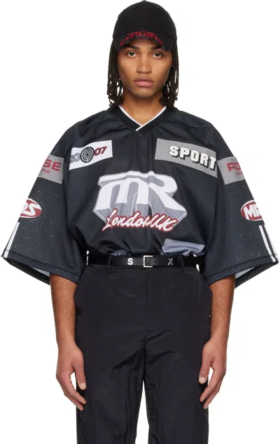 Martine Rose Gray Oversized Hockey T-shirt In Multi