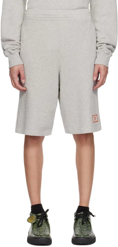 Martine Rose Gray Patch Shorts In Grey Marl / Box Logo