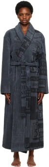 Martine Rose Gray Tommy Jeans Edition Jacquard Toweled Coat In Bds Black