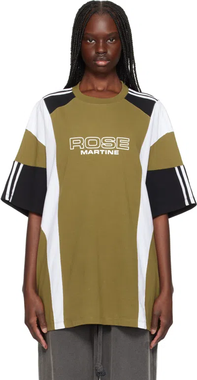 Martine Rose Green & White Oversized Panelled T-shirt In Grn Green Khaki Rose