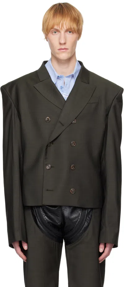 Martine Rose Green Bowie Blazer In Green Dark Green