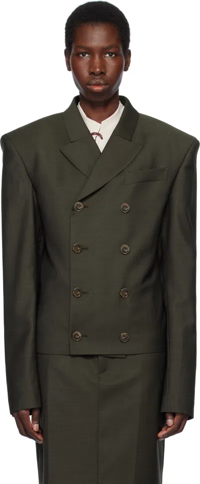 Martine Rose Green Bowie Blazer In Grn Green Dark Green