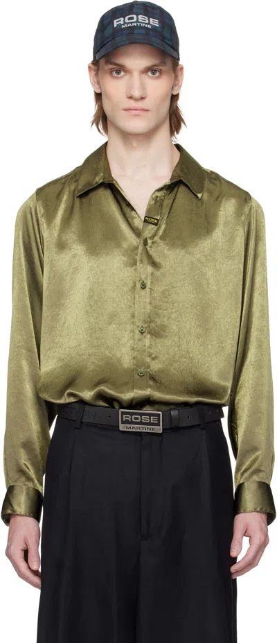 Martine Rose Green Classic T-shirt In Green Olive Green