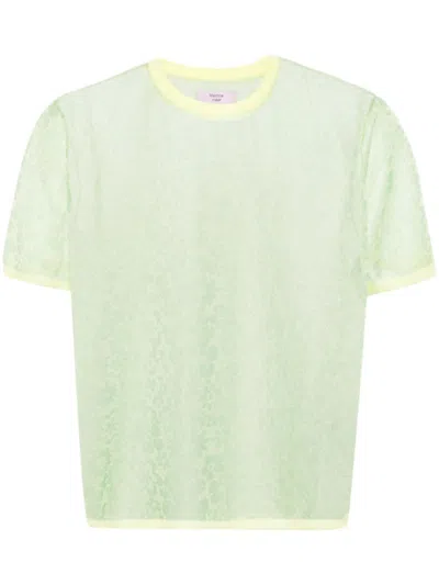 Martine Rose Granny Patterned-jacquard T-shirt In Green