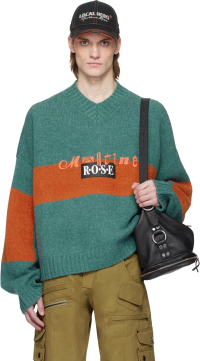 Martine Rose Green Oversized Sweater In Green Rust