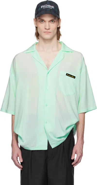 Martine Rose Green Printed Shirt In Green Mint Scribble