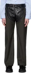 Martine Rose Green Zip Chap Tailored Trousers In Green Dark Green
