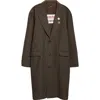 Martine Rose Half And Half Overcoat In Brown