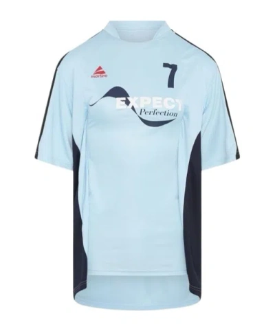 Martine Rose Half Stretch Football Top In Blue