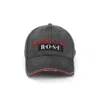 Martine Rose Grey And Red Roll Back Embroidered Cotton Baseball Cap In Grey