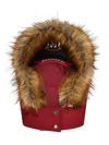 Martine Rose Fur Trim Hat In Red