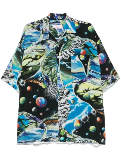 Martine Rose Hawaiian Shirt In Green