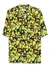 Martine Rose Green Bowling Shirt With Abstract Pattern In Green
