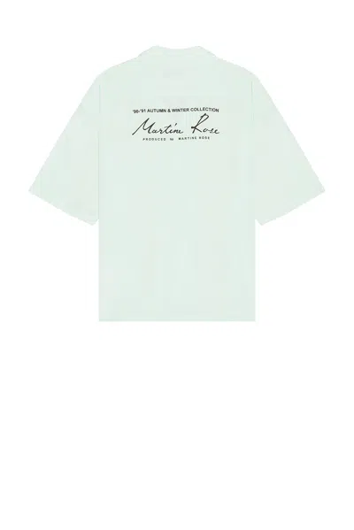 Martine Rose Hawaiian Shirt In Green Mint Scribble