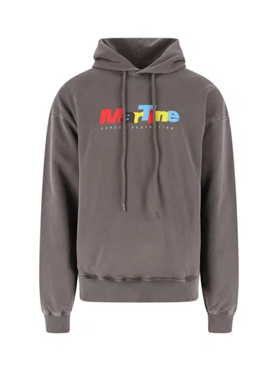 Martine Rose Hooded Sweatshirt Logo In Brown