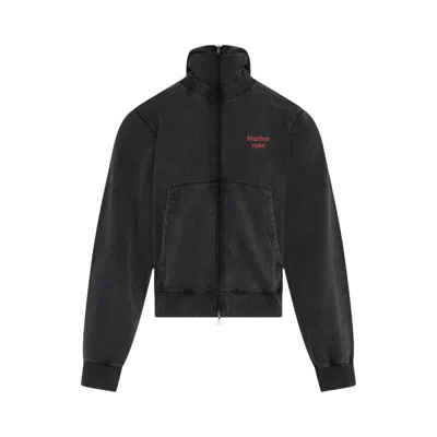 Pre-owned Martine Rose Hooded Zip Crew 'black Washed' | Men's Size Xl