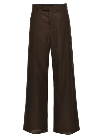 MARTINE ROSE HOUNDSTOOTH TROUSERS PANTS BROWN
