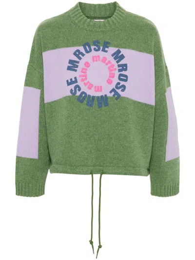 MARTINE ROSE INTARSIA PRINT SWEATER