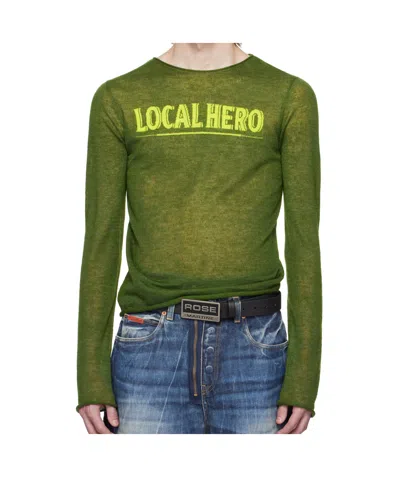 Martine Rose Intarsia Sweater In Green Khaki