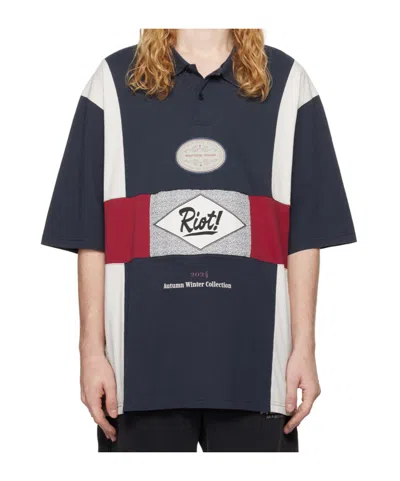 Martine Rose Jersey Polo Shirt In Black