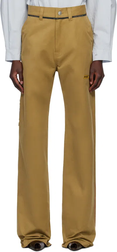 Martine Rose Khaki Carpenter Trousers In Beige