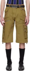 Martine Rose Khaki Utility Shorts In Green